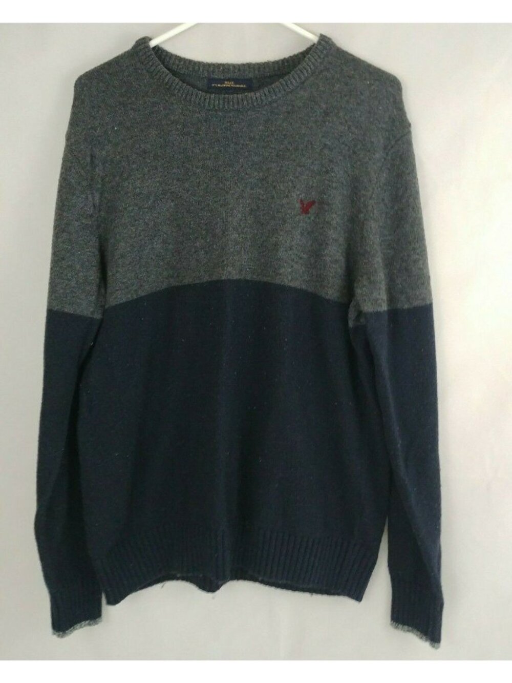 American Eagle Outfitters Men's Gray & Blue Sweater Shirt Size Large